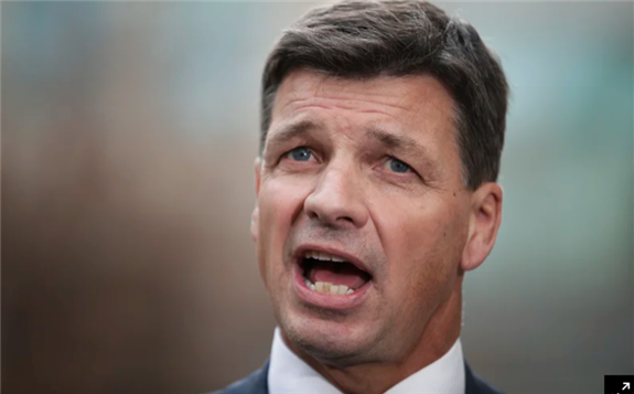 Energy Minister Angus Taylor signed a memorandum of co-operation with his Japanese counterpart designed to address "contemporary energy challenges".CREDIT:ALEX ELLINGHAUSEN